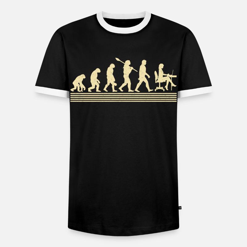 Accountant evolution - Men's Ringer Shirt - black/white