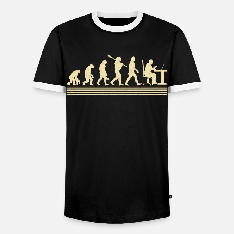 Evolution Des Computerprogrammierers - Männer Kontrast-T-Shirt - Schwarz/Weiß