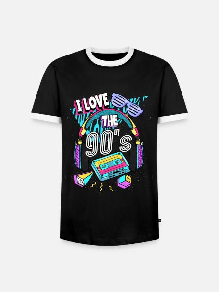 90'erne Jeg elsker 90'erne - Herre kontrast-T-shirt - sort/hvid