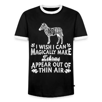 Zebra - Men's Ringer Shirt - black/white - Front - AI Model Female 172 light (172cm) & AI Model Male 178 light (178cm)