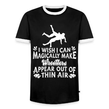 Wrestling Wrestler - Men's Ringer Shirt - black/white - Front - AI Model Female 172 light (172cm) & AI Model Male 178 light (178cm)