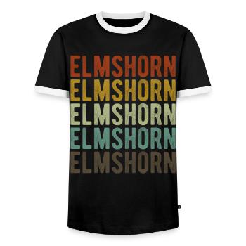 Elmshorn Stadt Retro Vintage - Männer Kontrast-T-Shirt - Schwarz/Weiß - Vorne - AI Model Female 172 light (172cm) & AI Model Male 178 light (178cm)