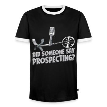Prospecteur - T-shirt contrasté Homme - noir/blanc - Devant - AI Model Female 172 light (172cm) & AI Model Male 178 light (178cm)