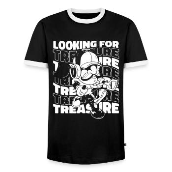 Prospecteur - T-shirt contrasté Homme - noir/blanc - Devant - AI Model Female 172 light (172cm) & AI Model Male 178 light (178cm)