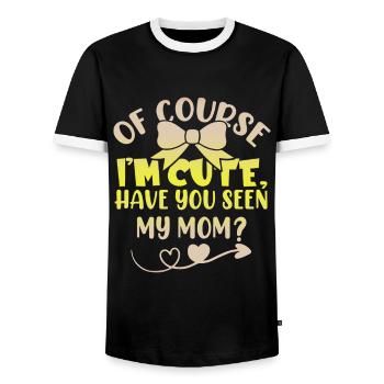 maman bébé - T-shirt contrasté Homme - noir/blanc - Devant - AI Model Female 172 light (172cm) & AI Model Male 178 light (178cm)