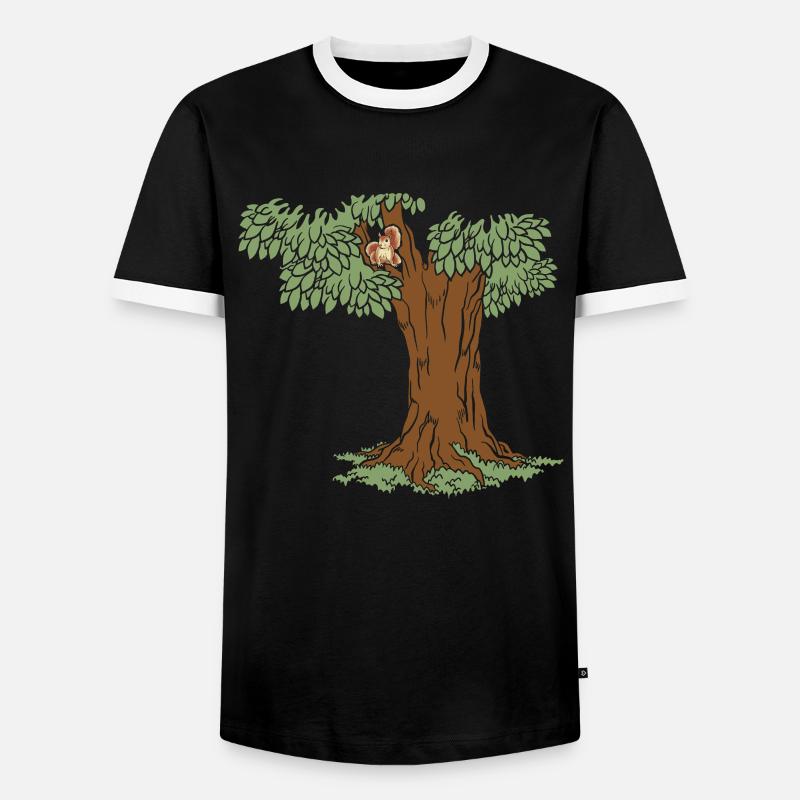 Squirrel Tree Squirrel Lover - Men's Ringer Shirt - black/white