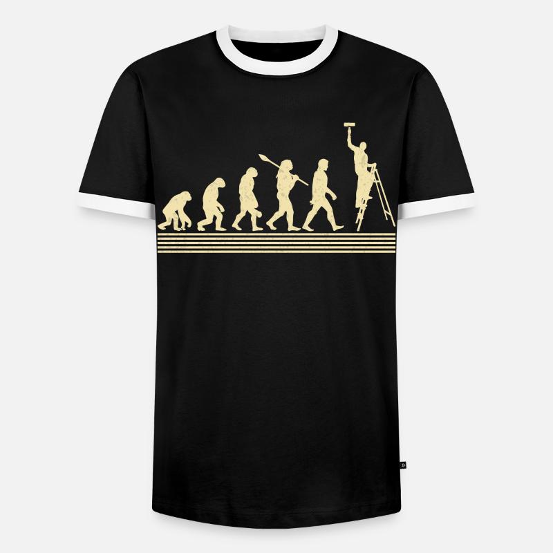 Maler-evolution - Männer Kontrast-T-Shirt - Schwarz/Weiß