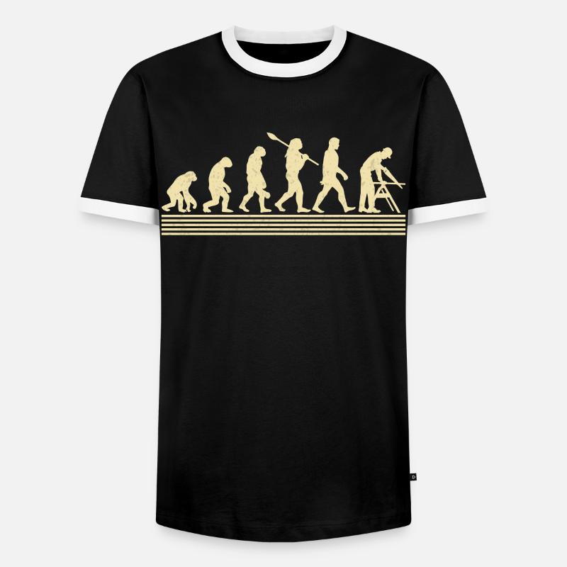 Carpentry evolution - Men's Ringer Shirt - black/white
