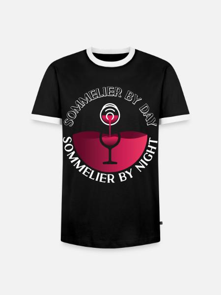 Sommelier Wine Drinking Tasting - Männer Kontrast-T-Shirt - Schwarz/Weiß
