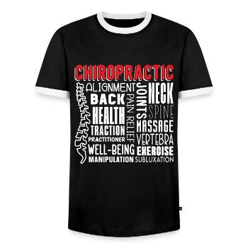 Chiropraktiker Chiropraktik Physio Cool Geschenk - Männer Kontrast-T-Shirt - Schwarz/Weiß - Vorne - AI Model Female 172 light (172cm) & AI Model Male 178 light (178cm)