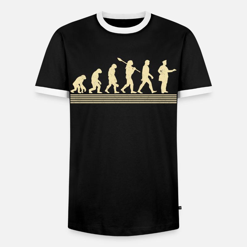Postman evolution - Men's Ringer Shirt - black/white