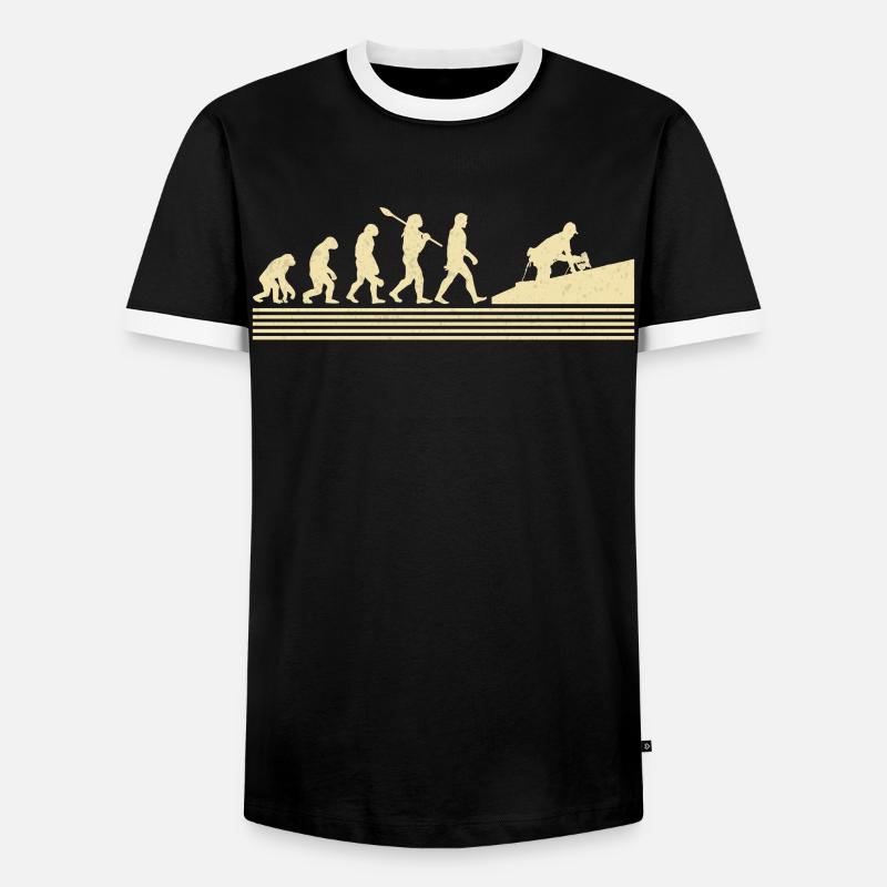 Roofer Evolution - Men's Ringer Shirt - black/white