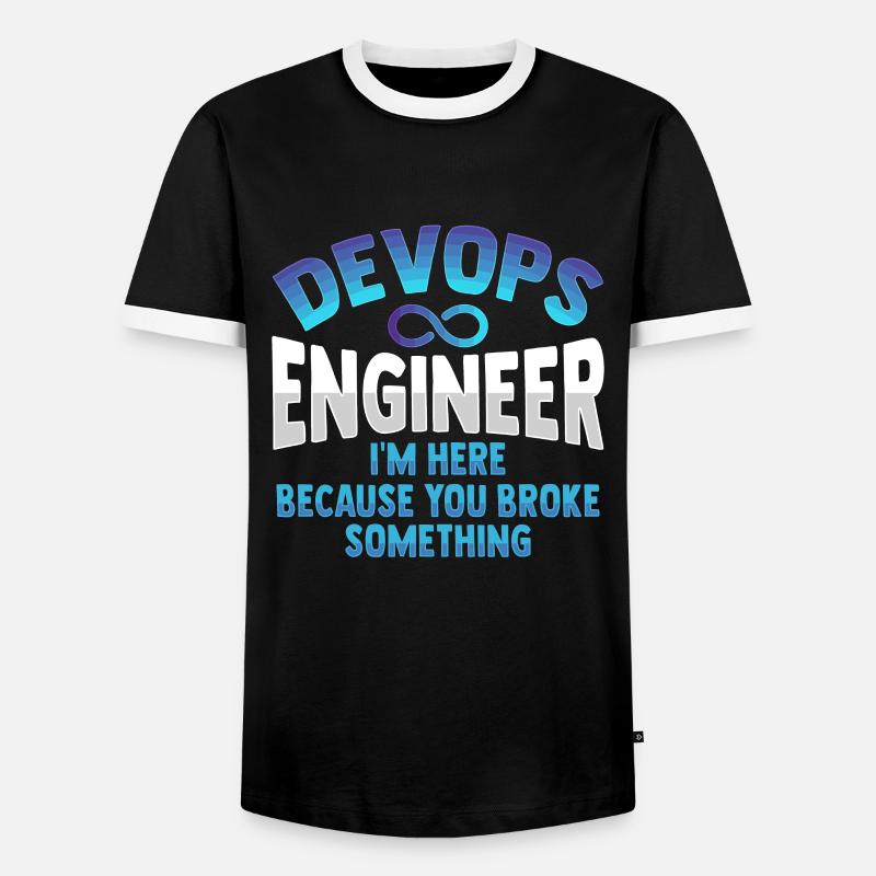 Sys-Admin Developer Devops Engineer - Men's Ringer Shirt - black/white