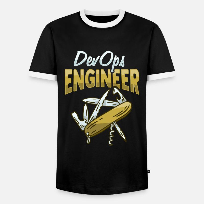 Sys-Admin Developer Devops Engineer - Men's Ringer Shirt - black/white
