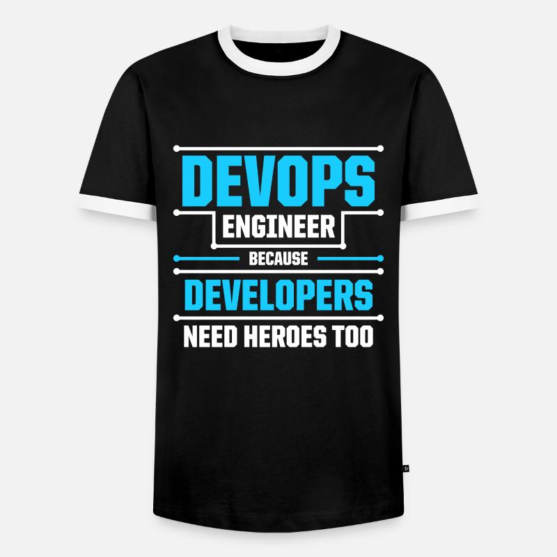 Sys-Admin Developer Devops Engineer - Men's Ringer Shirt - black/white
