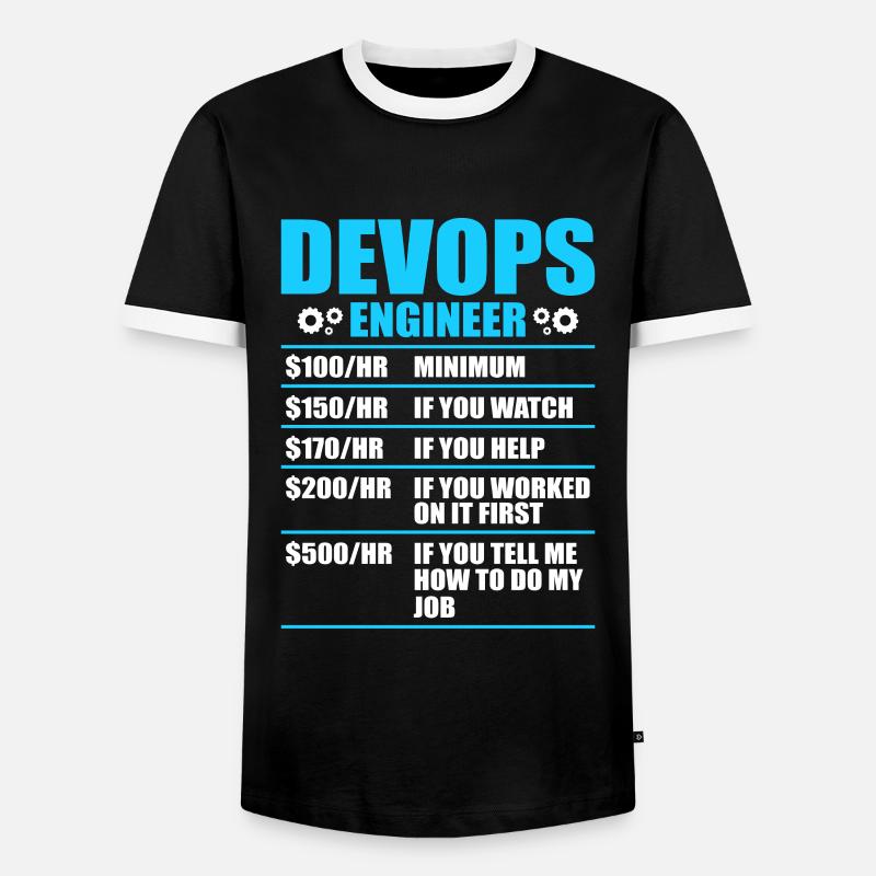 Devops Sys-Admin Developer - Men's Ringer Shirt - black/white