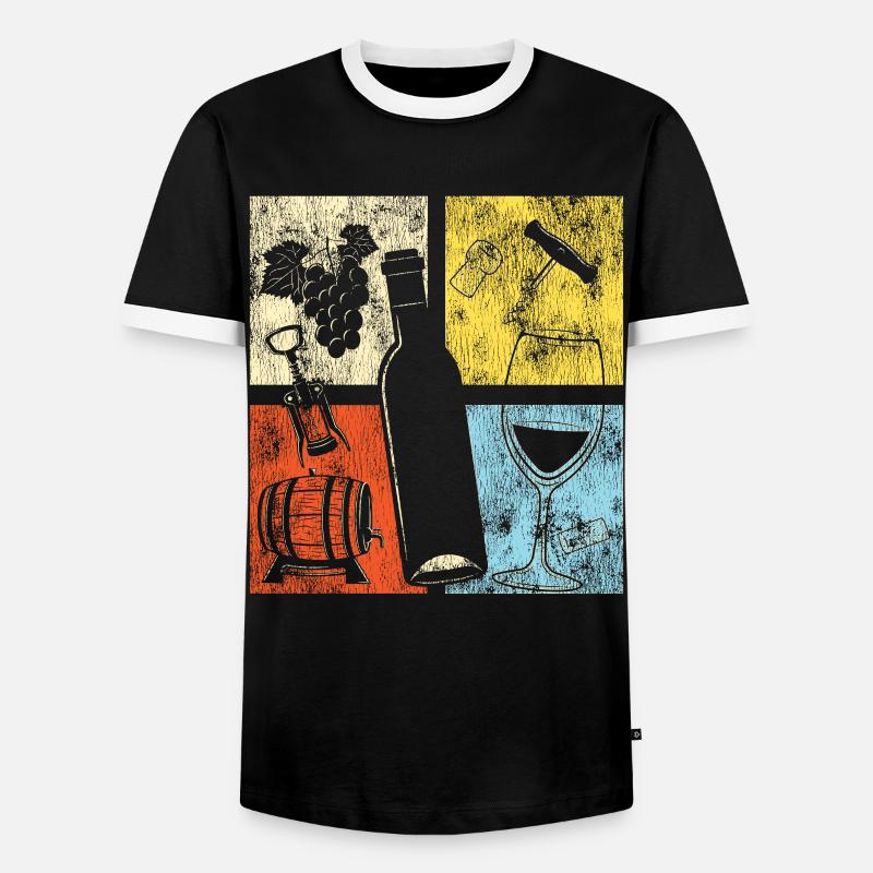 Sommelier Wine Drinking Tasting - Männer Kontrast-T-Shirt - Schwarz/Weiß