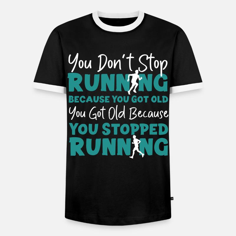 Running Runner Half Marathon - Men's Ringer Shirt - black/white