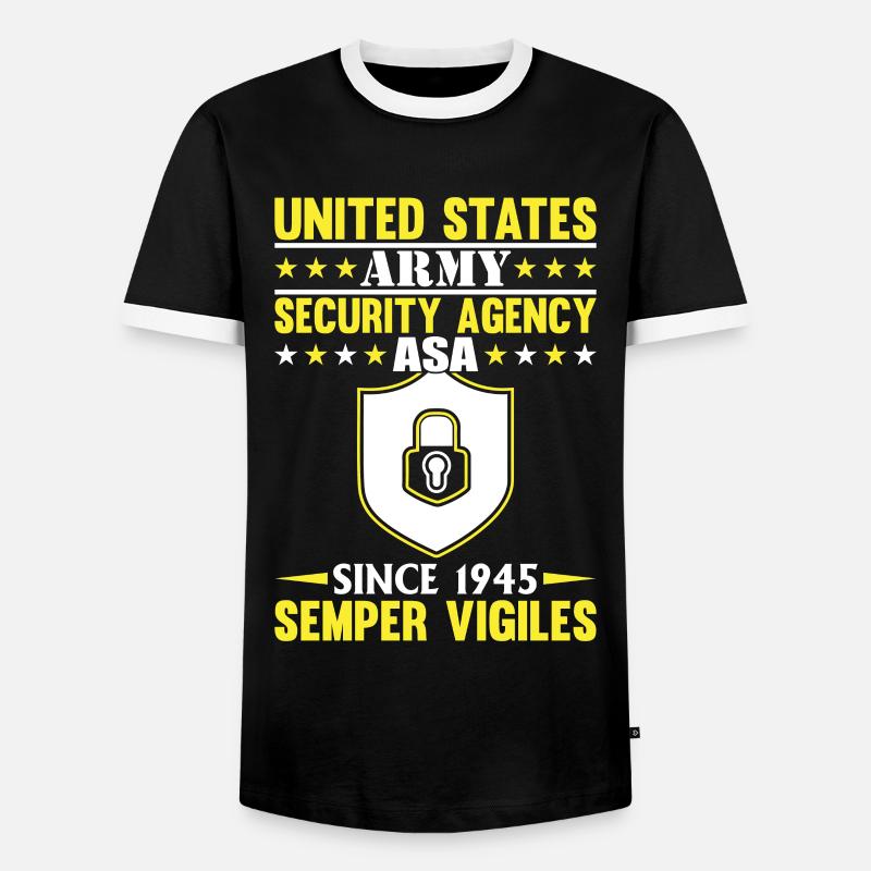 U.S. Army Security - Men's Ringer Shirt - black/white