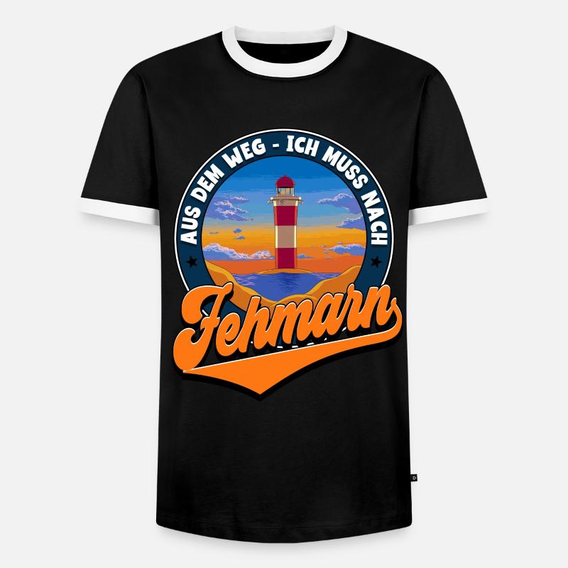 Fehmarn - Männer Kontrast-T-Shirt - Schwarz/Weiß