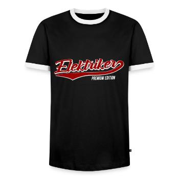 Elektriker Premium Edition Vintage Handwerk Motiv - Männer Kontrast-T-Shirt - Schwarz/Weiß - Vorne - AI Model Female 172 light (172cm) & AI Model Male 178 light (178cm)