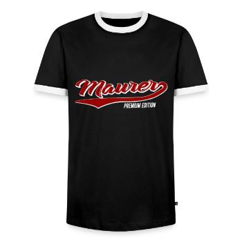 Maurer Maurermeister Premium Edition Vintage Motiv - Männer Kontrast-T-Shirt - Schwarz/Weiß - Vorne - AI Model Female 172 light (172cm) & AI Model Male 178 light (178cm)