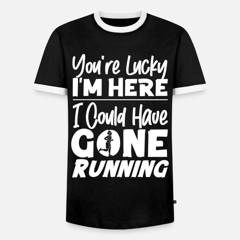 Running Runner Half Marathon - Männer Kontrast-T-Shirt - Schwarz/Weiß
