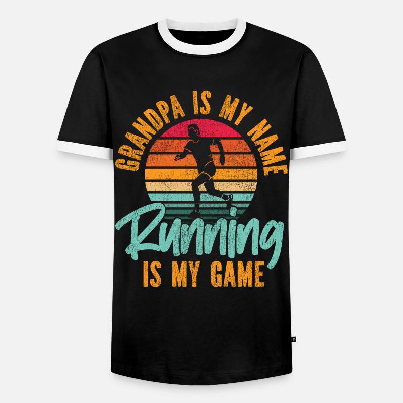 Running Runner Half Marathon - Men's Ringer Shirt - black/white