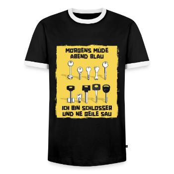 Schmied Schlosser Metallbauer Eisen - Männer Kontrast-T-Shirt - Schwarz/Weiß - Vorne - AI Model Female 172 light (172cm) & AI Model Male 178 light (178cm)