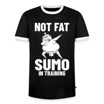 Sumo Ringen Ringkamp Ringersport Mawashi - Männer Kontrast-T-Shirt - Schwarz/Weiß - Vorne - AI Model Female 172 light (172cm) & AI Model Male 178 light (178cm)