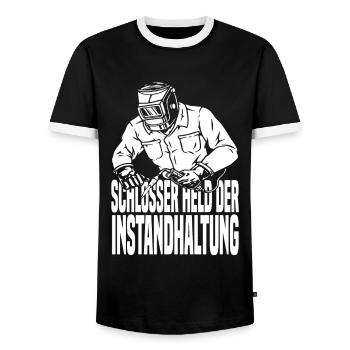 Schmied Schlosser Metallbauer Eisen - Männer Kontrast-T-Shirt - Schwarz/Weiß - Vorne - AI Model Female 172 light (172cm) & AI Model Male 178 light (178cm)