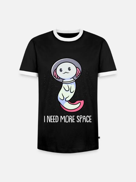 Axolotl Salamander - Männer Kontrast-T-Shirt - Schwarz/Weiß