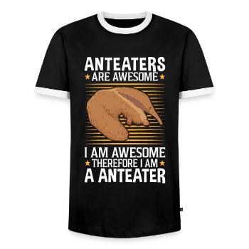 Anteaters are fantastic anteaters - Men's Ringer Shirt - black/white - Front - AI Model Female 172 light (172cm) & AI Model Male 178 light (178cm)