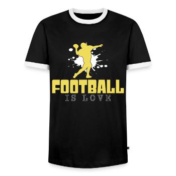 football - Männer Kontrast-T-Shirt - Schwarz/Weiß - Vorne - AI Model Female 172 light (172cm) & AI Model Male 178 light (178cm)