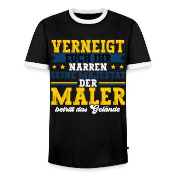 Maler - Männer Kontrast-T-Shirt - Schwarz/Weiß - Vorne - AI Model Female 172 light (172cm) & AI Model Male 178 light (178cm)