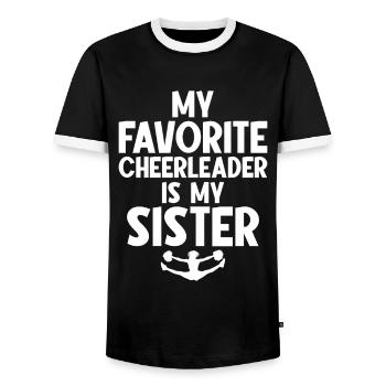 My Favorite Cheerleader Is My Sister - Männer Kontrast-T-Shirt - Schwarz/Weiß - Vorne - AI Model Female 172 light (172cm) & AI Model Male 178 light (178cm)