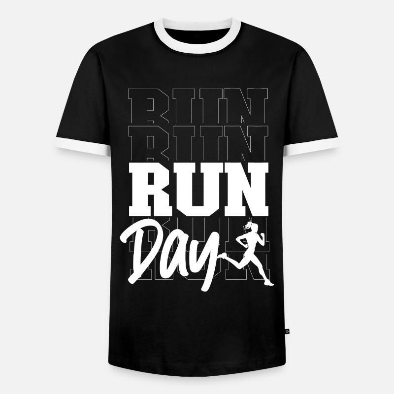 Running Runner Half Marathon - Männer Kontrast-T-Shirt - Schwarz/Weiß