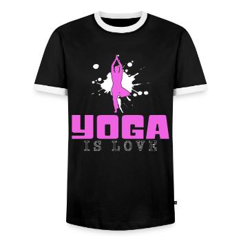 Yoga - T-shirt contrasté Homme - noir/blanc - Devant - AI Model Female 172 light (172cm) & AI Model Male 178 light (178cm)