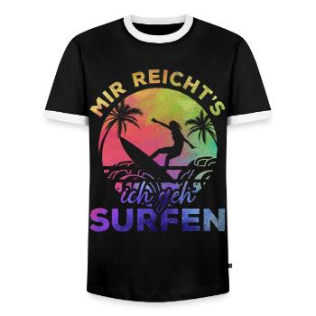 Surfer Mir Reicht's Ich Geh Surfen - Wassersport - Männer Kontrast-T-Shirt - Schwarz/Weiß - Vorne - AI Model Female 172 light (172cm) & AI Model Male 178 light (178cm)