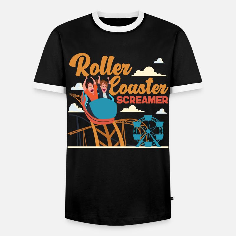 Roller Coaster Roller Coaster - Männer Kontrast-T-Shirt - Schwarz/Weiß
