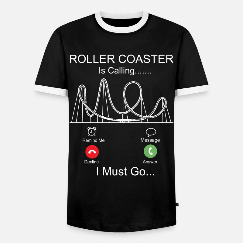 Roller Coaster Phone Display - Men's Ringer Shirt - black/white