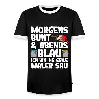 Morgens Bunt Abends Blau Maler - Männer Kontrast-T-Shirt - Schwarz/Weiß - Vorne - AI Model Female 172 light (172cm) & AI Model Male 178 light (178cm)