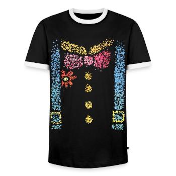 Clown Carnival Carnival Costume Replacement Carnival Fan - Men's Ringer Shirt - black/white - Front - AI Model Female 172 light (172cm) & AI Model Male 178 light (178cm)