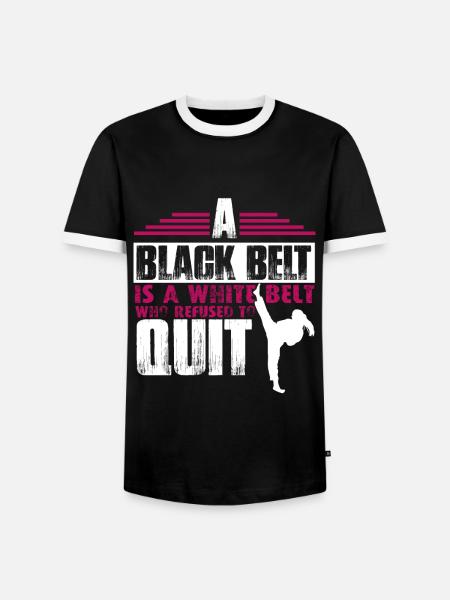 schwarzer gürtel Taekwondo - Männer Kontrast-T-Shirt - Schwarz/Weiß