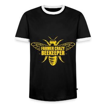 Bees honey bee beekeeper beekeeper gift - Men's Ringer Shirt - black/white - Front - AI Model Female 172 light (172cm) & AI Model Male 178 light (178cm)