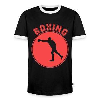 Boxe - T-shirt contrasté Homme - noir/blanc - Devant - AI Model Female 172 light (172cm) & AI Model Male 178 light (178cm)
