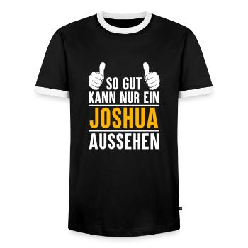 Joshua Vorname Name Geschenk - Männer Kontrast-T-Shirt - Schwarz/Weiß - Vorne - AI Model Female 172 light (172cm) & AI Model Male 178 light (178cm)