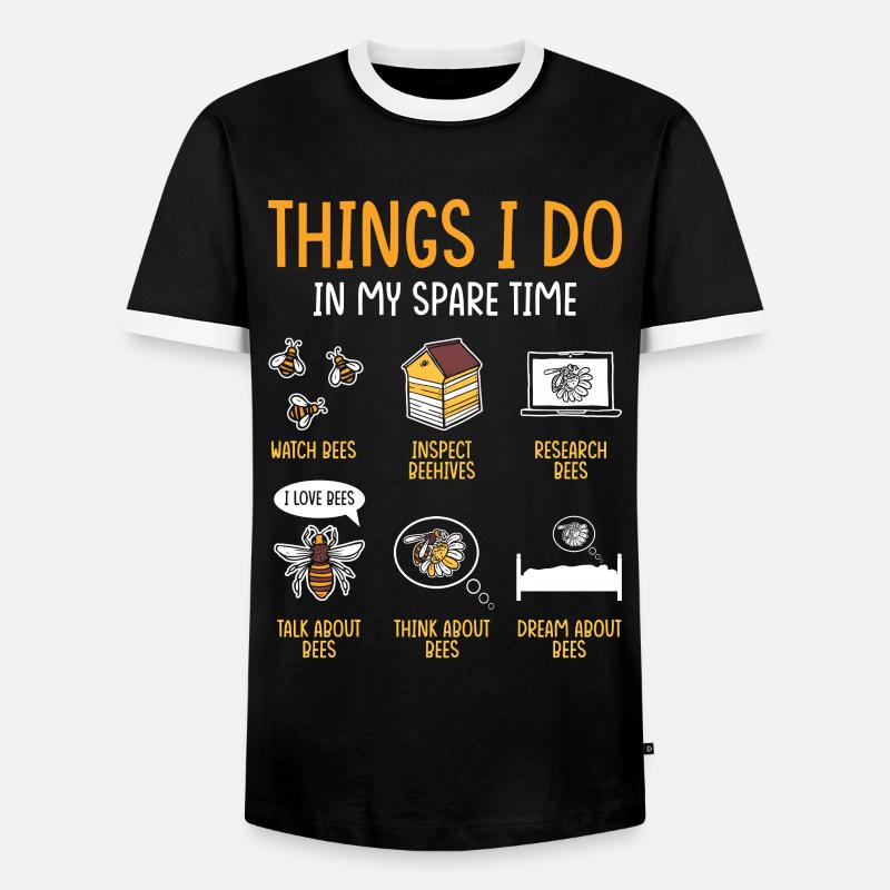Beekeeper Gift Beekeeping Bees - Men's Ringer Shirt - black/white