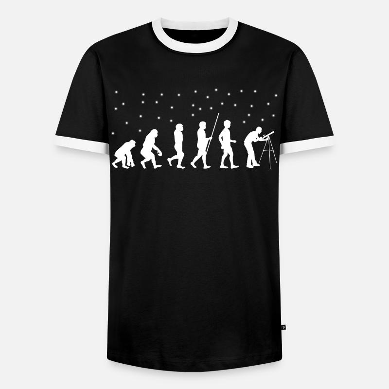 Astronomy Telescope Evolution Astronomy - Men's Ringer Shirt - black/white