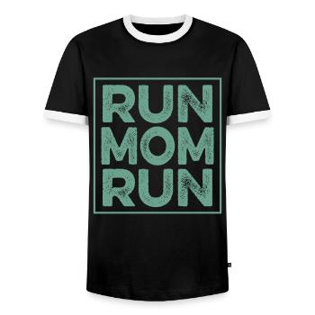 rennen mama mom - Männer Kontrast-T-Shirt - Schwarz/Weiß - Vorne - AI Model Female 172 light (172cm) & AI Model Male 178 light (178cm)